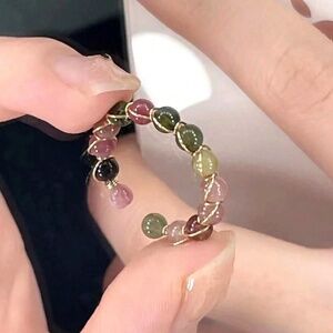 Unique Creative Random Color Beads Open Ring